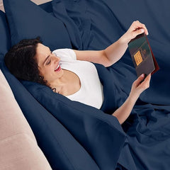 Microfiber Bedsheet With 1 Pillow Cover - Size 60 X 90 Inches, Navy Blue | 300 Thread Count - Daily Use Perfect Plain Single Bedsheet