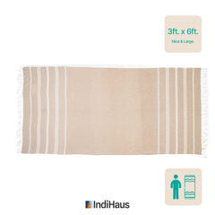 Indihaus Premium Extra Large Cotton Towel 330 Gsm | Soft, Absorbent & Comfortable Quick Dry Bath Towels Large Size (6Ft X 3Ft) (Serene Beige)