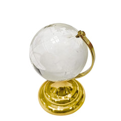 Crystal Globe For Home Decor 35 Mm | Feng Shui World Map Glass Globe For Study Table Kids Learning & Good Luck, Gifts Office Table Decor, Pack Of 1
