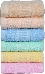 Hsr Collection Premium Cotton Hand Towel 720 Gsm Multicolor (Set Of 6)
