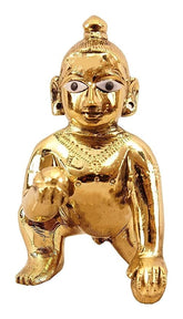 Ashtadhatu Laddu Gopal God Idol | Bal Gopal Ji Murti, Brass, Gold, Krishna Idol, Janmashtami Special For Home Temple, Thakur Ji Statue, Baby Krishna Idol