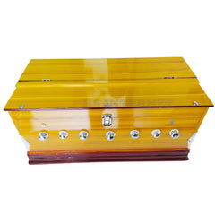 Musical Instrument Harmonium - 39 Keys, Double Bellow, 7 Stoppers, 440v Tunned, Full Octave Range | Compact & Portable Design - Yellow Color