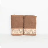Rangoli 100% Cotton Fibre 2 Hand Towels 400 Gsm | Highly Durable & Absorbent Towel | Skin-Friendly & Quick Drying Luxury Towels (Golden Brown) - Pack Of 2