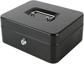 Cash Box Metal Money Box With 4 Bill 5 Coin Cash Tray Coin Compartment And Key Lock, 11.8l X 9.5w X 3.5h Inches, Colour - Black