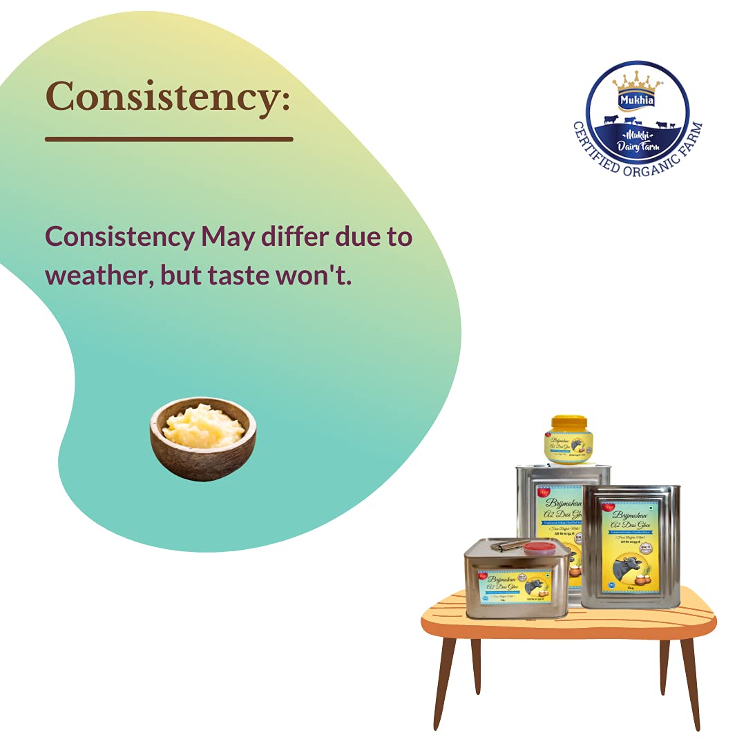 100% Pure Buffalo A2 Desi Ghee By Brijmohan | Rich In Calcium & Minerals Healthy Desi Cow Ghee Good For Energy | (500ml) 16.9 Ounce | Jar Pack 100% Pure Buffalo A2 Desi Ghee By Brijmohan | Rich In Calcium & Minerals Healthy Desi Cow Ghee Good For Energy | (500ml) 16.9 Ounce | Jar Pack
