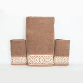 Rangoli 100% Cotton Fibre 2 Hand & 1 Bath Towel 1100 Gsm | Highly Durable & Absorbent Towel | Skin-Friendly & Quick Drying Luxury Towels (Golden Brown) - Pack Of 3
