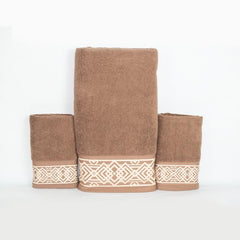 Rangoli 100% Cotton Fibre 2 Hand & 1 Bath Towel 1100 Gsm | Highly Durable & Absorbent Towel | Skin-Friendly & Quick Drying Luxury Towels (Golden Brown) - Pack Of 3