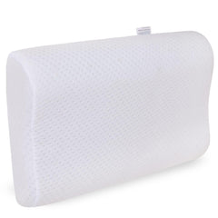 Cervical Orthopedic Memory Foam Pillow For Neck, White Pillow, Standard Size | For Back Pain Support, Gel Pillow With Washable Cover, Shoulder Pain Relief - Pack Of 1