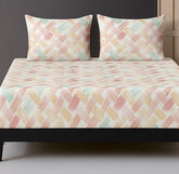1 Bedsheet For Double Bed With 2 Pillow Covers - 90 X 100 Inches, Multicolor | Premium Cotton Material Double Bedsheet Queen Size | Skin Friendly & Long Lasting