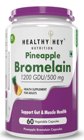 Healthyhey Nutrition Bromelain Digestive Enzyme - High Concentrate | 60 Veg Capsules, 100gm 0.2lbs