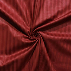 Striped Double Bedsheet With 2 Pillow Cover - 72 X 78 X 6 Inches, Maroon | All Around Elastic Fitted Bedsheet | Super Soft Polycotton With 200 Thread Count