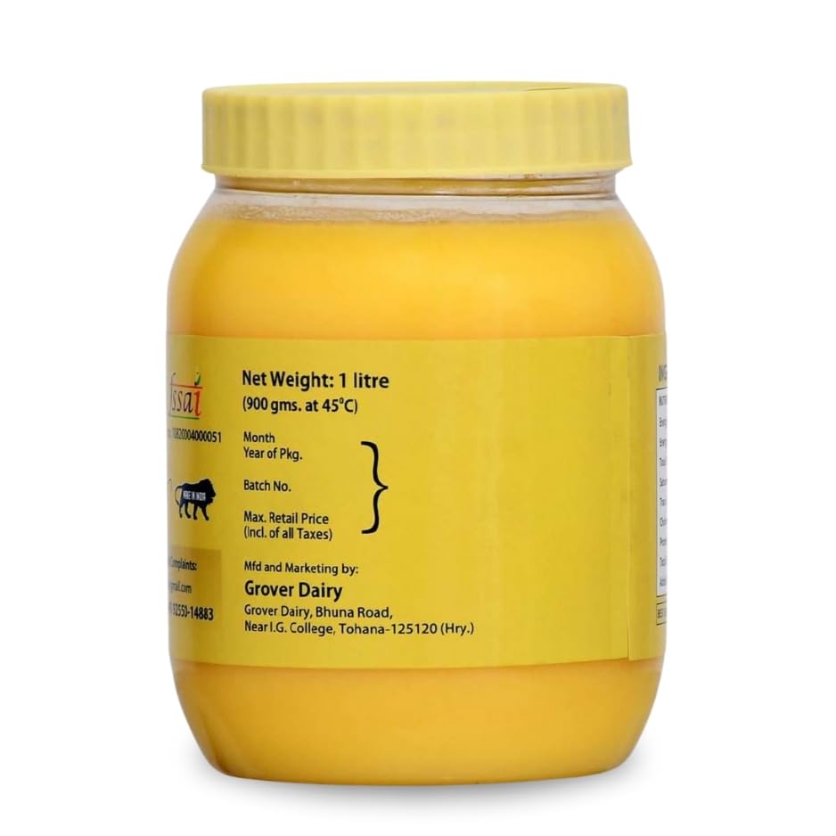 Organic Cow Desi Ghee By Geeta Swachh | Natural & Healthy Curd-Churned Desi Cow Ghee Good For Overall Health | (1 Litre) 33.8 Ounce | Jar Pack Organic Cow Desi Ghee By Geeta Swachh | Natural & Healthy Curd-Churned Desi Cow Ghee Good For Overall Health | (1 Litre) 33.8 Ounce | Jar Pack