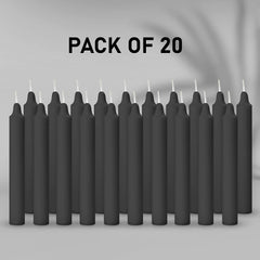 BLACK ESPECIALLY MEANT FOR HEALING, CHAKRAS, RITUAL STICK CANDLES SET OF 20