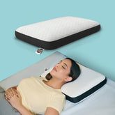 Orthopedic Memory Foam Pillow For Comfortable Sleep, White - 20 X 13 X 4 Inch | For Neck & Shoulder Pain Relief With Removable Zipper White Jacquard Cover | Back, Stomach Sleepers - Pack Of 1