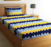 Microfiber Bedsheet For Single Bed With 1 King Size Matching Pillow Covers | 90 X 60 Inches, Multicolor - Traditional Printed Bedsheet | Durable & Ideal For Regular Use