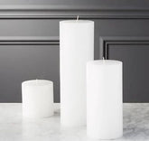WHITE PILLAR CANDLES SET OF 3 PARAFFIN WAX | PERFECT FOR ROMANCE PURPOSE CANDLES