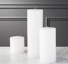 WHITE PILLAR CANDLES SET OF 3 PARAFFIN WAX | PERFECT FOR ROMANCE PURPOSE CANDLES