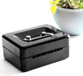 Mini Cash Box With Money Tray, Lock Box With Key, Small Safe For Kids 5.00"X 3.30"X 2.15" Color - Black, Material - Alloy Steel