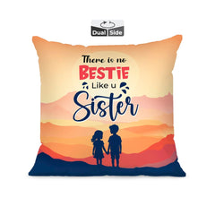 Pillow Cushion For Best Sister, Premium Pillow - 16 Inch | Unique Thoughtful Cute Birthday Diwali Pillow Gift For Best Sister | Premium Filler Cushion, Dual-Sided Design - Design 27