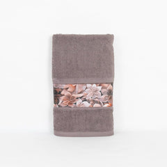 Rangoli 100% Cotton Fibre Bath Towels 450 Gsm | Highly Durable & Absorbent With Printed Border | Quick Drying Towels (Brown)