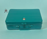 Aluminium Cash Box With Lock For Jewellery Storage And Organizing Ideal For Wardrobe, Desktop - Locker Safe Peti Metal Container 12" (12" L X 8.5" W X 4" H), Colour - Green