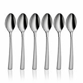 Stainless Steel GSW Plain Desert Spoon Set Of 6 Pieces, Silver | Rust Free & Dishwasher Friendly