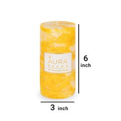 VANILLA CHUNK HIGHLY FRAGRANCE PILLAR CANDLE 6 INCH | 65 HOURS HOME DECOR CANDLE