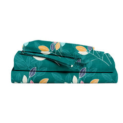 Premium Cotton Single Bedsheets With 1 King Size Pillow Covers - 60 X 90 Inches, Dark Green | Soft & Luxury Bed Sheet-Breathable & Comfortable Bedsheet