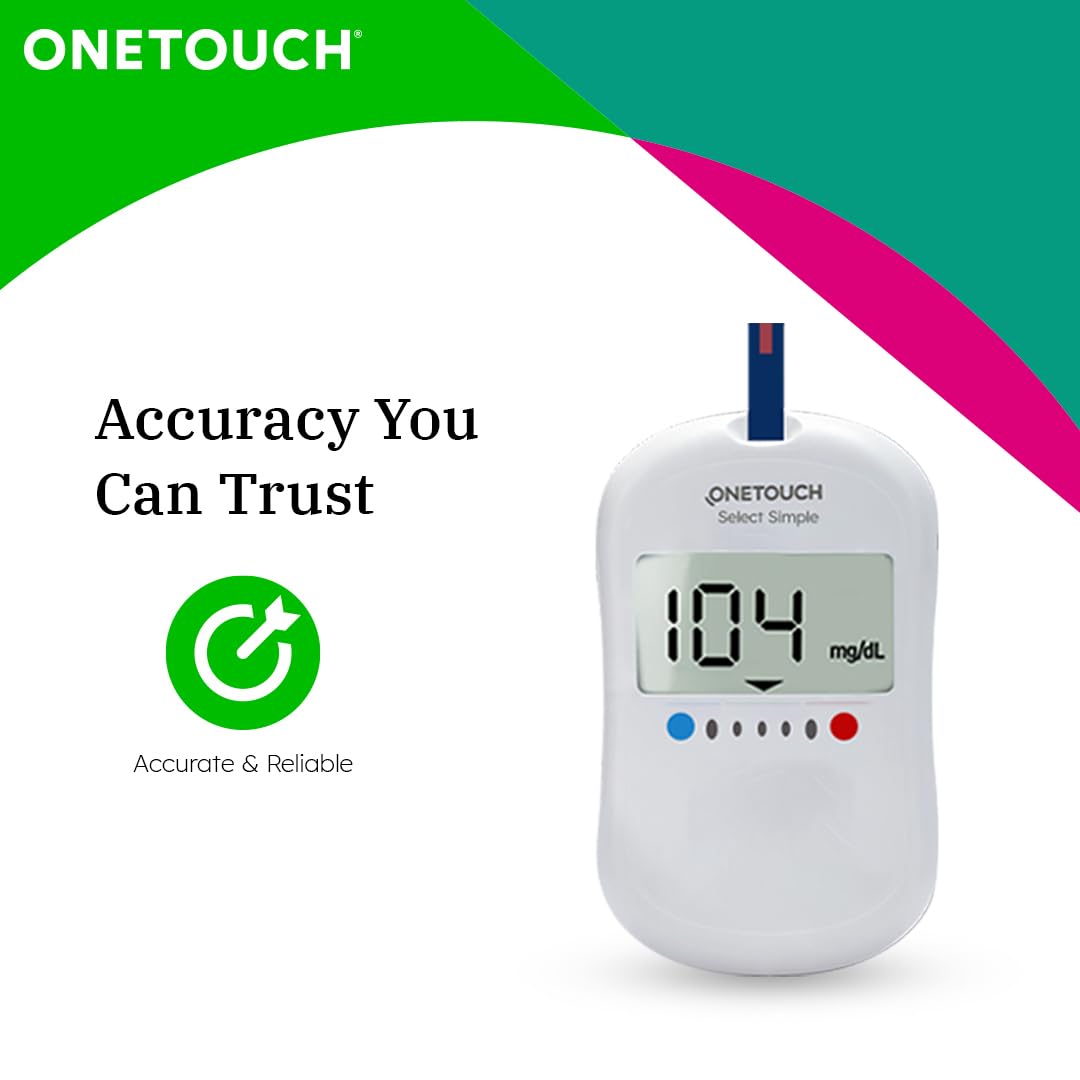 OneTouch Select Test Strips - Pack Of 25 Strips | Blood Sugar Test Machine Testing Strips - Global Iconic Brand | For Use With OneTouch Select Simple Glucometer OneTouch Select Test Strips - Pack Of 25 Strips | Blood Sugar Test Machine Testing Strips - Global Iconic Brand | For Use With OneTouch Select Simple Glucometer
