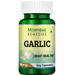 Morpheme Remedies Garlic 500mg, Natural Way To Support The Heart Health | 60 Veg Capsules 100gm 0.2lbs