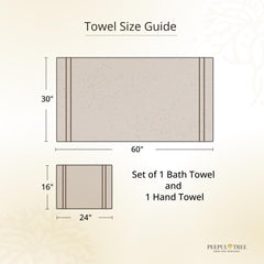 Peepul Tree 100% Pure Cotton Block Printed Hand & Bath Towels 240 Gsm | Super Absorbent, Soft & Faster Drying, Floral Printed (Peach & Teal)