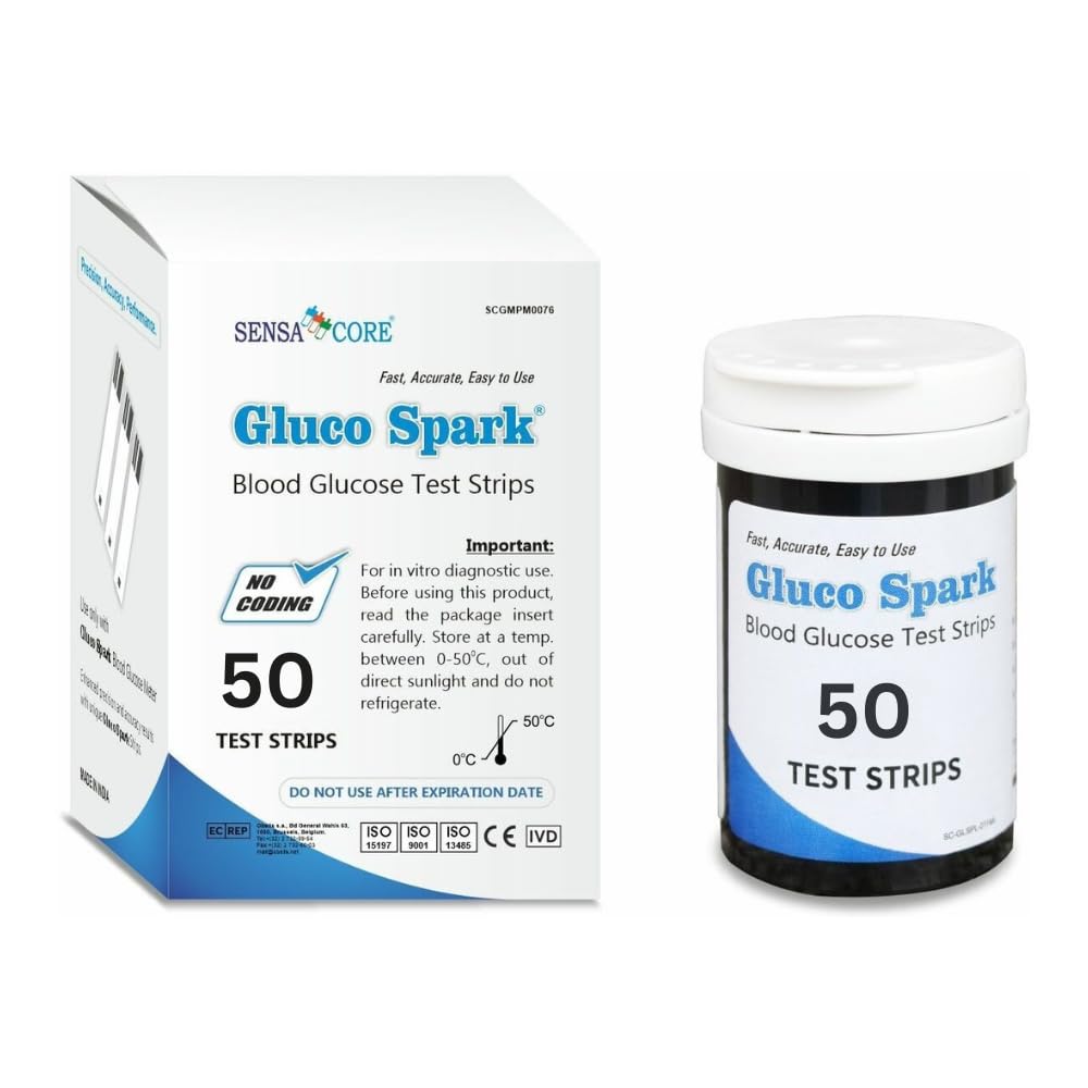 B-Arm Gluco Spark Blood Glucometer Strips (Pack Of 50) | Compatible Only With Gluco Spark Blood Glucose Monitor & Not With Any Other Sugar Test Machine | Diabetic Test Strips B-Arm Gluco Spark Blood Glucometer Strips (Pack Of 50) | Compatible Only With Gluco Spark Blood Glucose Monitor & Not With Any Other Sugar Test Machine | Diabetic Test Strips