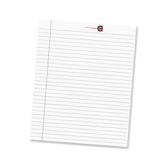 Wide Ruled 10.5x8.5 White & Green, Inch 50-Sheet Lined Writing Note Pad, For Everyday, Pack Of 12