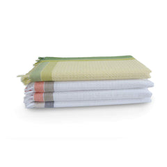 Athom Trendz Living Light Weight Cotton Premium Waffle Border Bath Towel | Pack Of 4 Multi12