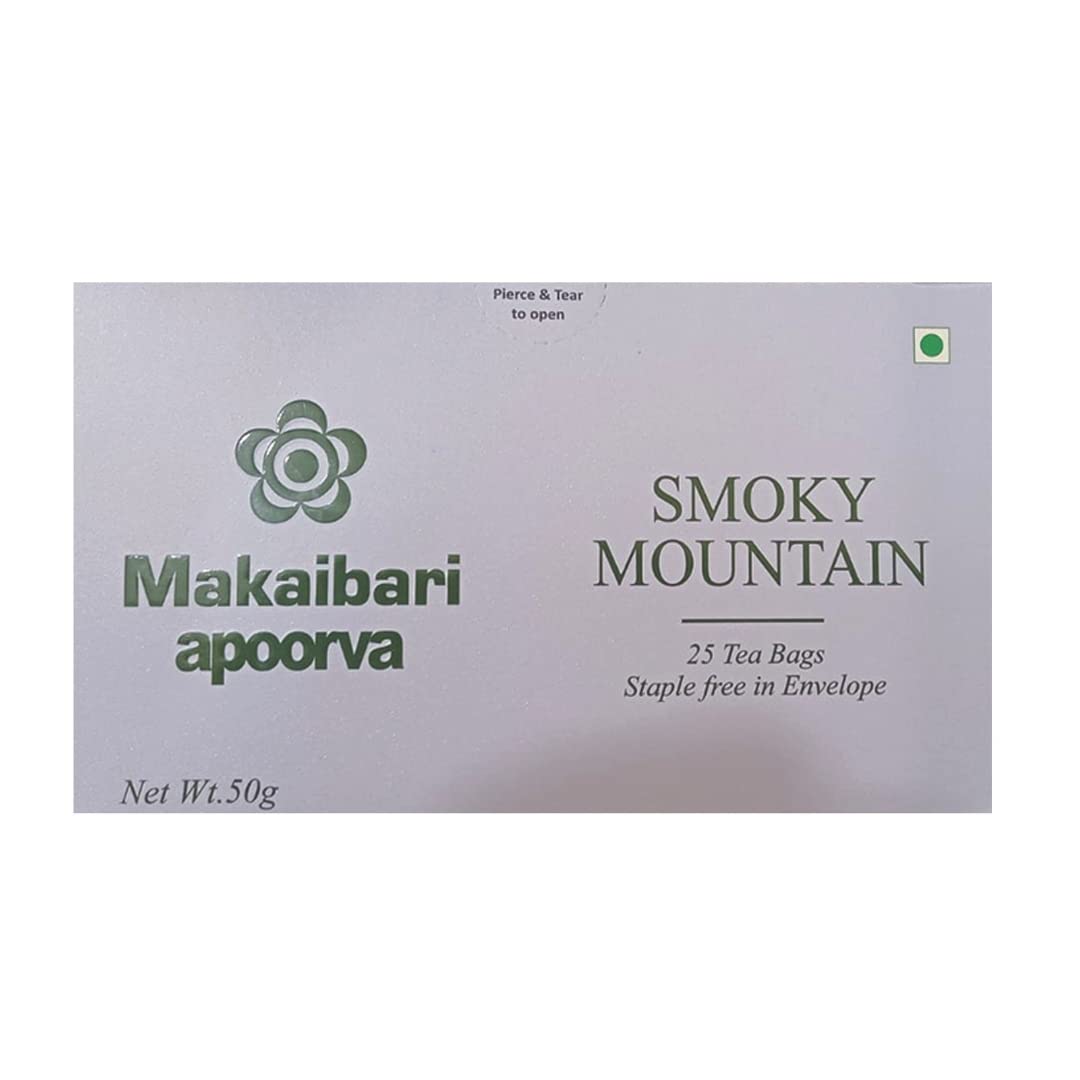 Makaibari Apoorva Smoky Mountain Black Tea - 50gm, 1.7 Ounce, 25 Teabags | USDA Certified Premium Darjeeling Black Tea - Roasted Darjeeling Long Leaf Tea | Low Caffeine Makaibari Apoorva Smoky Mountain Black Tea - 50gm, 1.7 Ounce, 25 Teabags | USDA Certified Premium Darjeeling Black Tea - Roasted Darjeeling Long Leaf Tea | Low Caffeine
