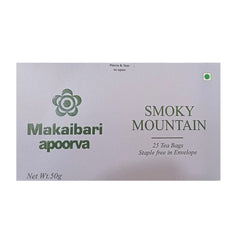 Makaibari Apoorva Smoky Mountain Black Tea - 50gm, 1.7 Ounce, 25 Teabags | USDA Certified Premium Darjeeling Black Tea - Roasted Darjeeling Long Leaf Tea | Low Caffeine