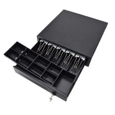 Metal Cash Drawer For Point Of Sale (Pos) System With Removable Coin Cash Tray, 5 Bills, 8 Coins Slots Drawer With Rj11 Interface Key Lock | Colour - Black