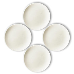 Subhra Handcrafted White Ceramic Quarter Plates Set Of 6 | White Matte Finish Small Side Plates For Dinner & Snacks - 7 Inch, 6 Pieces, Microwave Safe
