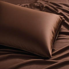 Elastic Fitted Single Bedsheets With 2 Pillow Cover Rooms & Bedrooms Hotels Use | Size - 72 X 30 Inches, Chocolate | Bedding For A Polished Look