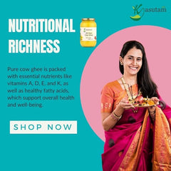 100% Natural A2 Desi Cow Ghee By Kasutam | High In Vitamins, Minerals Healthy Desi Cow Ghee Perfect For Immunity Booster | (5 Litre) 169.0 Ounce | Steel Jar Pack