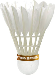 Transfrom VT - 50 Premium Feather Shuttlecock , Speed 76 , White | Pack Of 1 , Cork - Natural