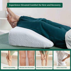 Orthopedic Medical Grade Foam Bed Wedge Pillow, Elevated Leg Rest Pillow - 8 X 20 X 24 Inch | For Improved Circulation, Acid Reflux, Back, Leg, Sciatica Pain Relief, Washable Outer Cover