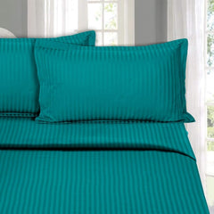 Queen Size Bed Sheet Includes 2 Pillow Covers - 88 X 98 Inches, Turquoise Green | Soft & Breathable Cotton Bedsheet For Double Bed | Ideal For Daily Home Use