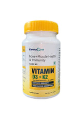 Farma One Vitamin D3 600 Iu (15 Mcg) + Vitamin K2 (55 Mcg) Mk-7 Menaquinone, Bone & Muscle Health, Immunity Booster | 120 Veg Tablets , 200gm 0.4lbs