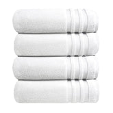 Ayus Luxury Hotel Collection (Finesse) 100% Cotton Bath Towel 2000 Gsm | Highly Absorbent, Bathroom Towels, Super Soft, Bath Towel (Plush White) - 4 Piece