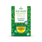Eco Valley Organic Classic Green Tea - 25 Tea Bags | Boosts Metabolism, Strengthens Immune System - Rich In Antioxidants, Zero Calories, Low Caffeine
