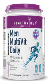 Healthyhey Nutrition Multivitamin For Men, Multi - Vit Daily With 13 Vitamins & 10 Minerals | 60 Vegetable Capsules , 100gm 0.2lbs