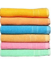 Laser Shield 100% Cotton Large Bath Towel 3 Kg | Ultra Soft Super Absorbent/Antibacterial Bath Towel - 6 Pieces (Multicolor)