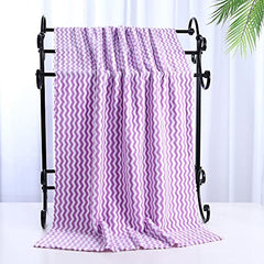 Homecloud Ultra Soft 300 Gsm Bath Towel Set | 3x Softer Than Cotton Towels Ziczac Purple | Highly Absorbent & Ultra Fast Dry | Set Of 2 (1 Bath + 1 Face Towel)