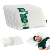 Cervical Pillow For Sleeping, Engineered Latex Soft Pillow - Standard Size - 4 Inch | Soft Pillow For Neck & Shoulder Pain Relief | Orthopedic Bed Pillow For Back, Stomach Sleepers - Set Of 4